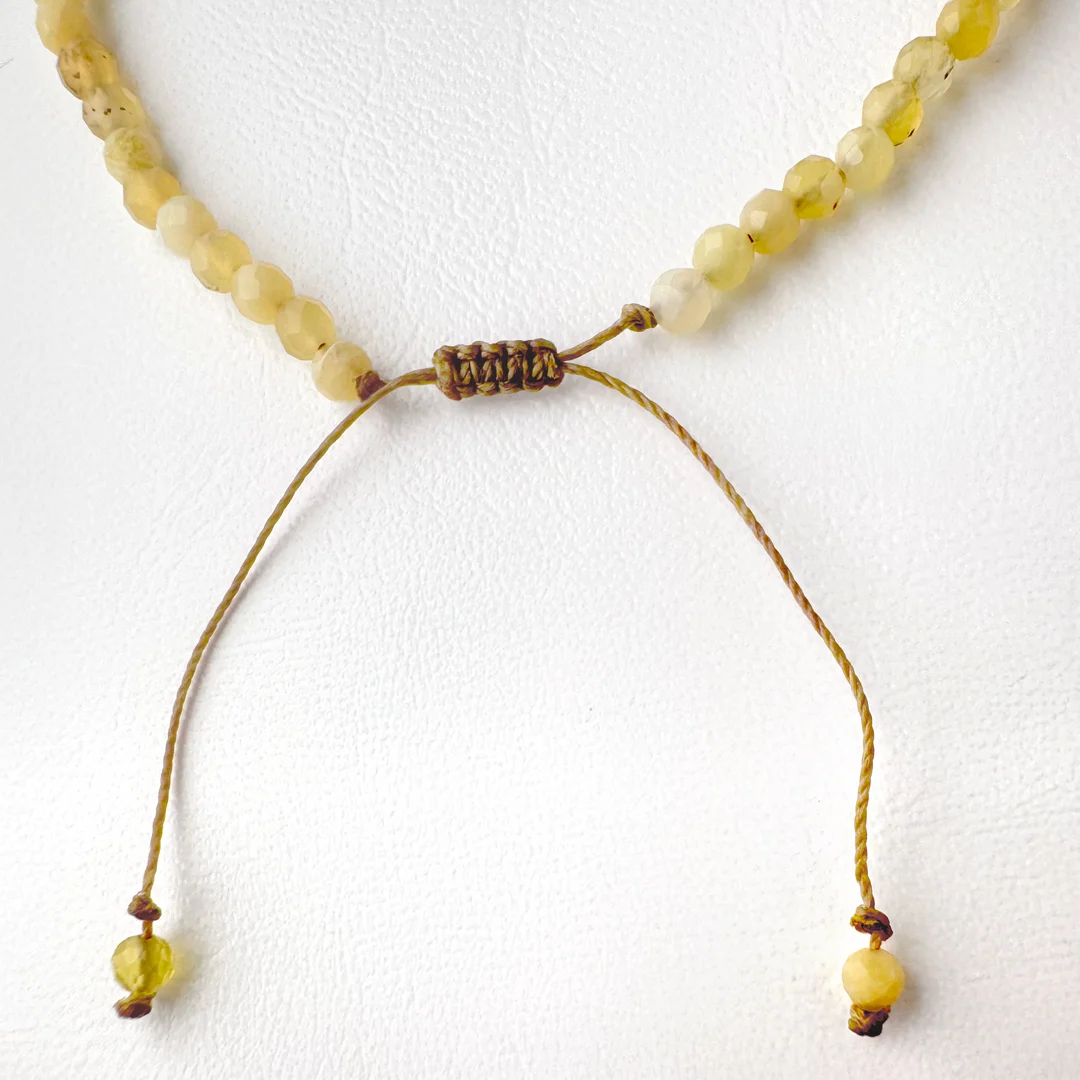 カラーで選ぶコードブレスレット（黄）イエロージェイド×イエローオパール【Fortune Stone Table】