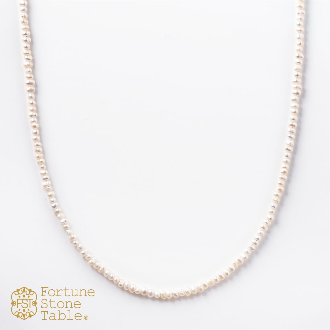 カラーで選ぶラウンドネックレス (2mm)　淡水パール･ホワイト【Fortune Stone Table】
