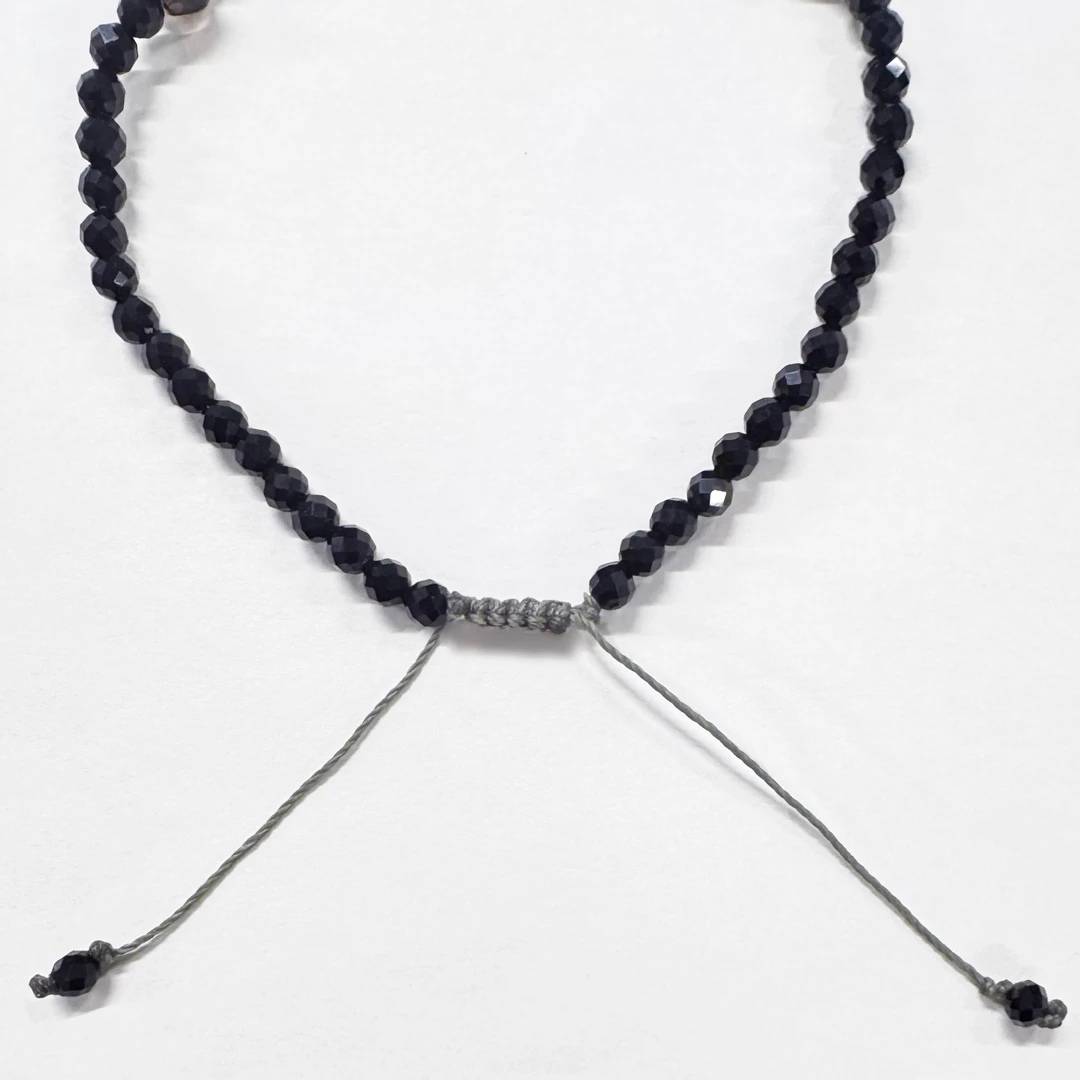 カラーで選ぶコードブレスレット(黒)スモーキークォーツ×オニキス【Fortune Stone Table】