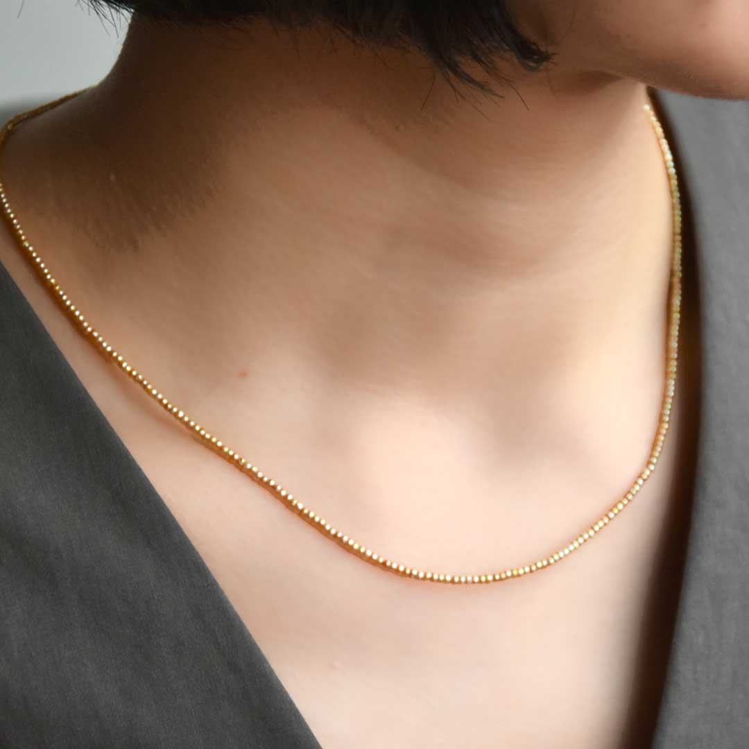 カラーで選ぶラウンドネックレス (2mm)　淡水パール･ゴールド【Fortune Stone Table】