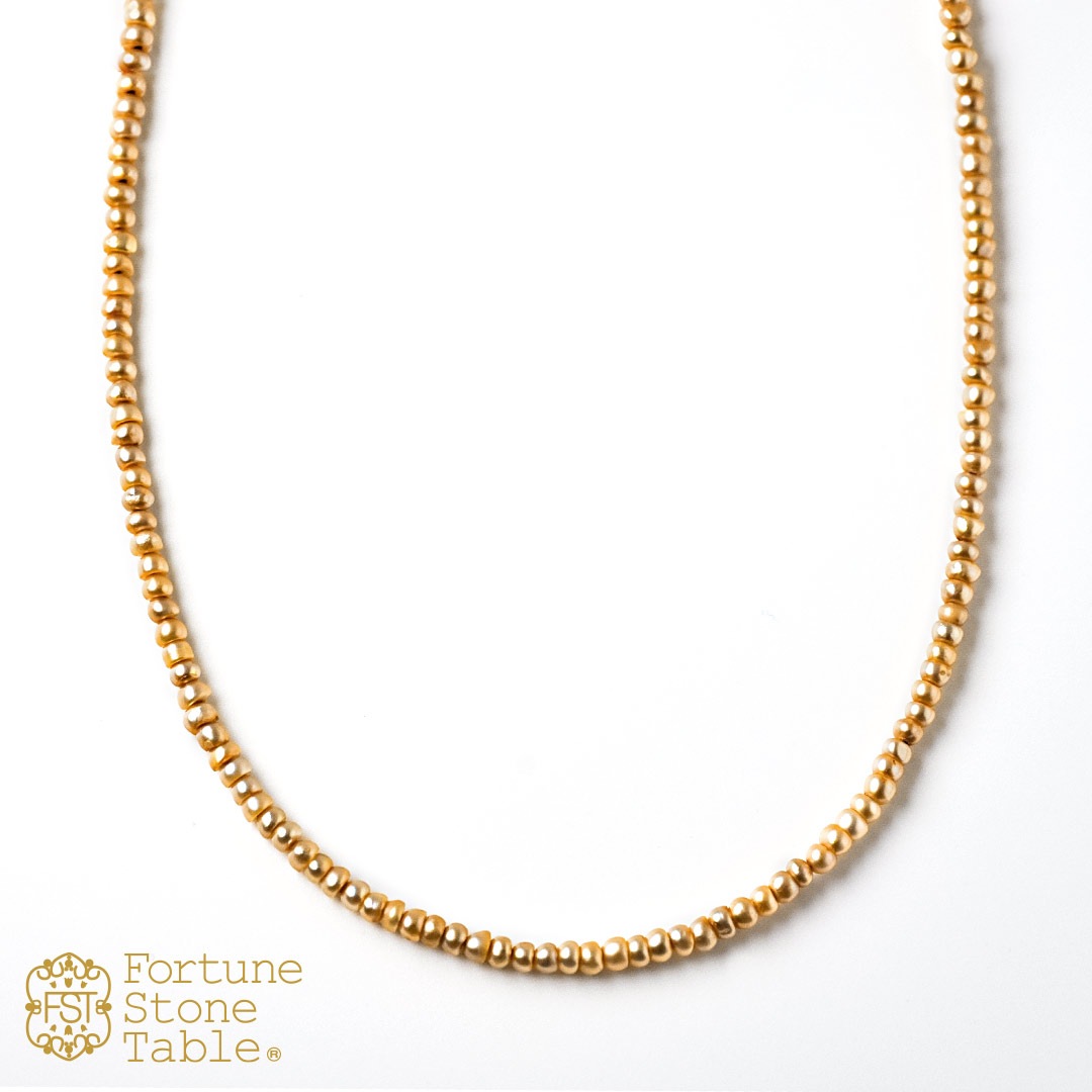 カラーで選ぶラウンドネックレス (2mm)　淡水パール･ゴールド【Fortune Stone Table】