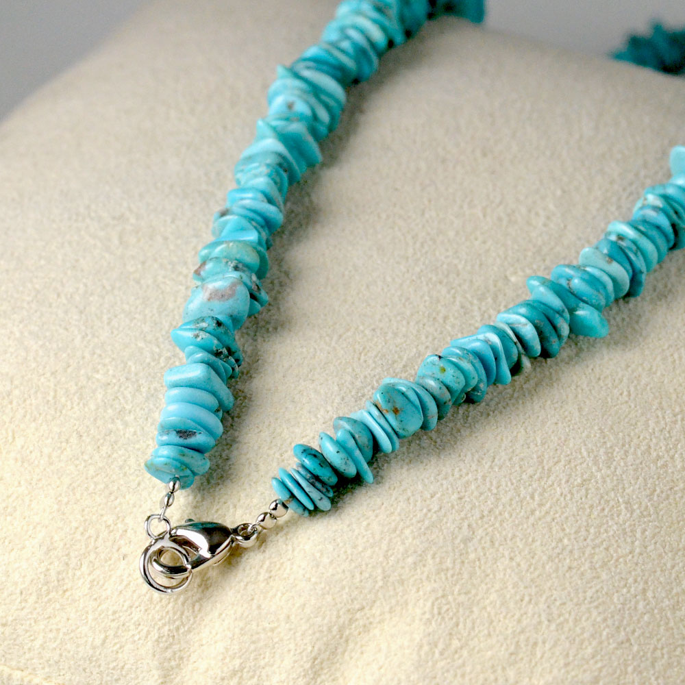 ターコイズ ライトカラー スライスネックレス