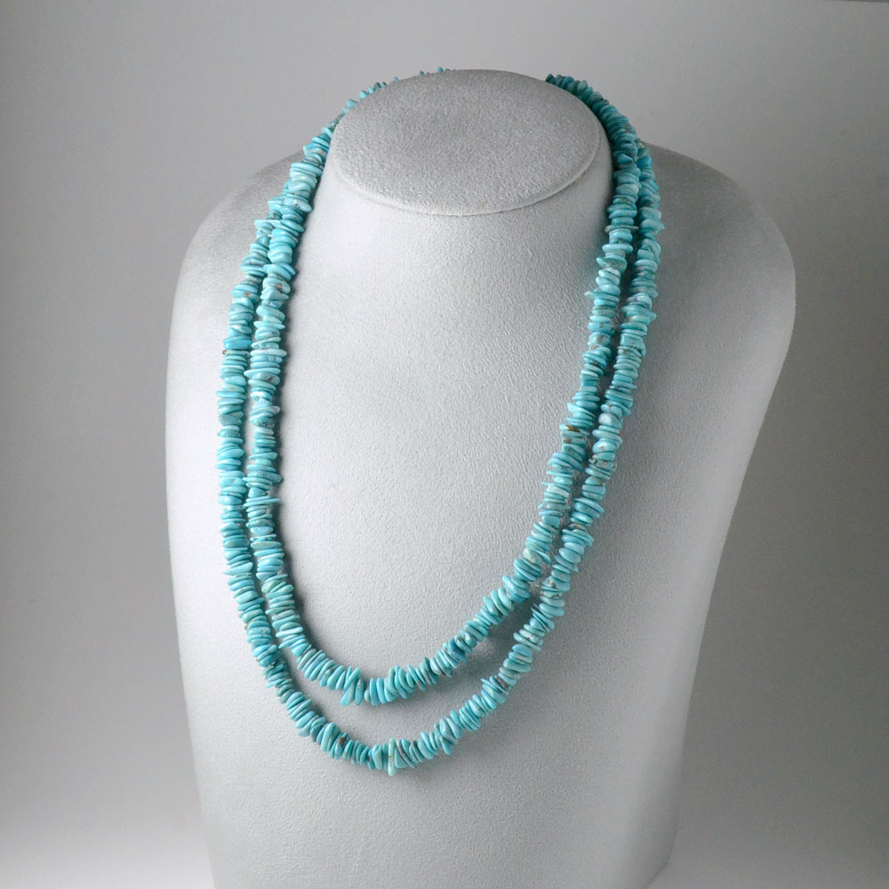 ターコイズ ライトカラー スライスネックレス