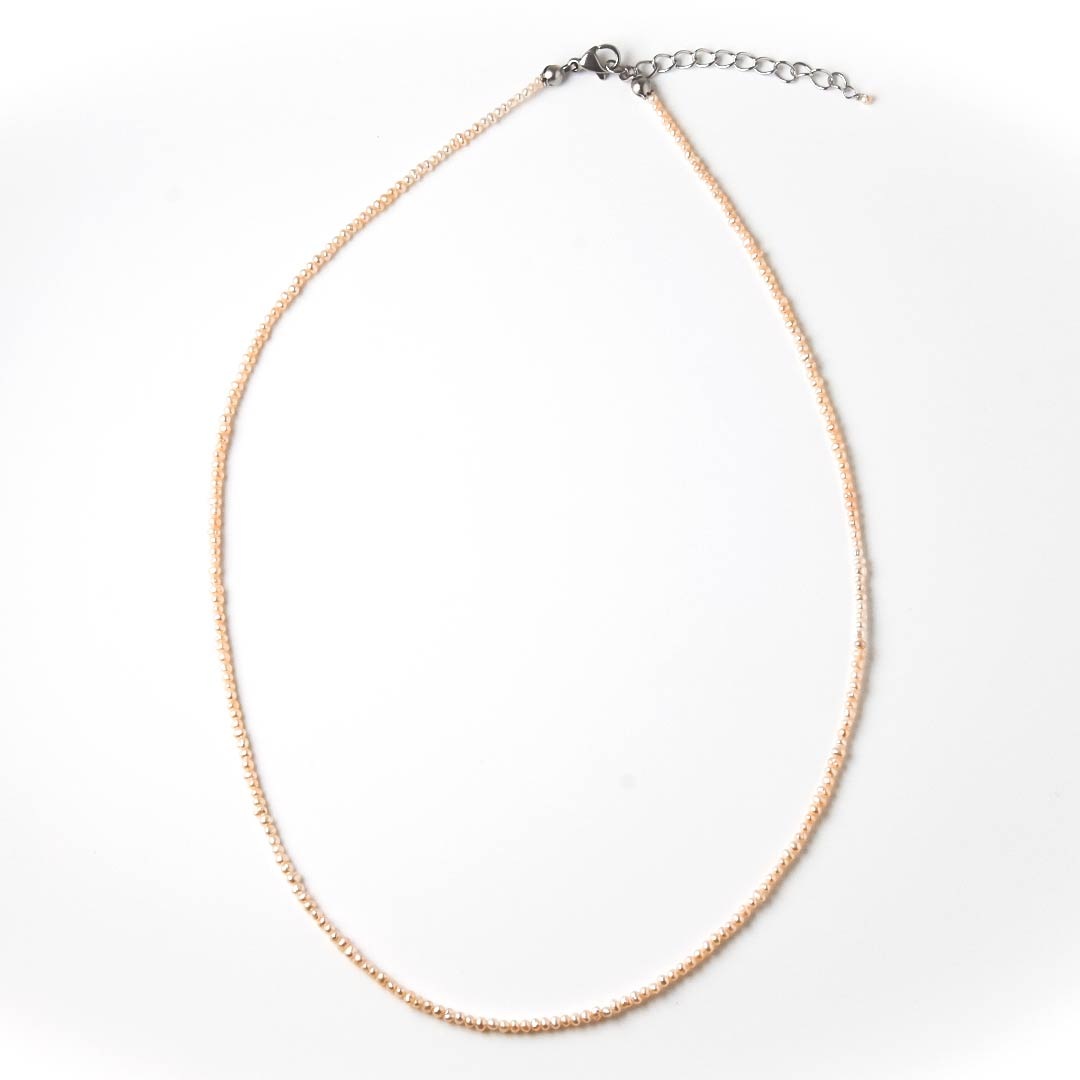 カラーで選ぶラウンドネックレス (2mm)　淡水パール･オレンジ【Fortune Stone Table】