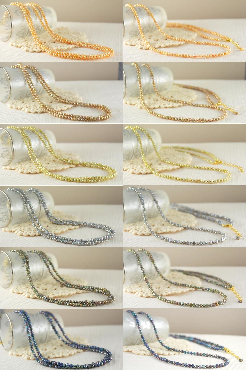 淡水 バロックパール ロングネックレス