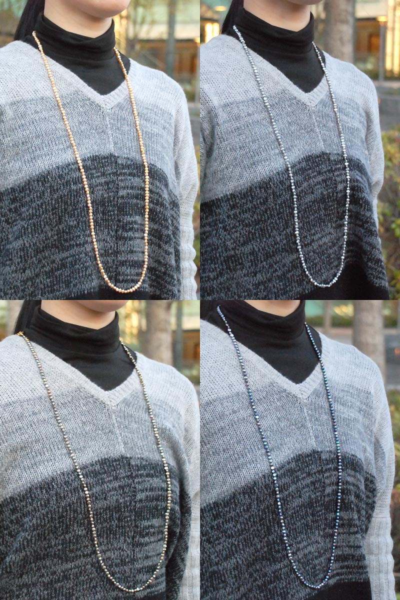 淡水 バロックパール ロングネックレス