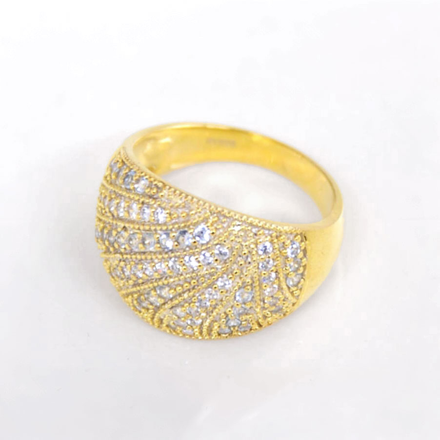 SV925 シェル風デザイン キュービックジルコニア(ライトブルー) リング [ゴールドカラー・シルバーカラー]