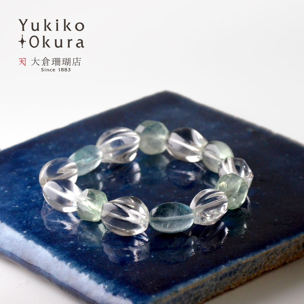 クォーツ フローライト ゴムブレス