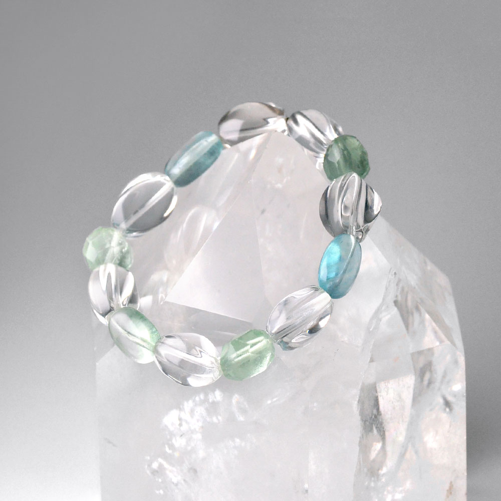 クォーツ フローライト ゴムブレス