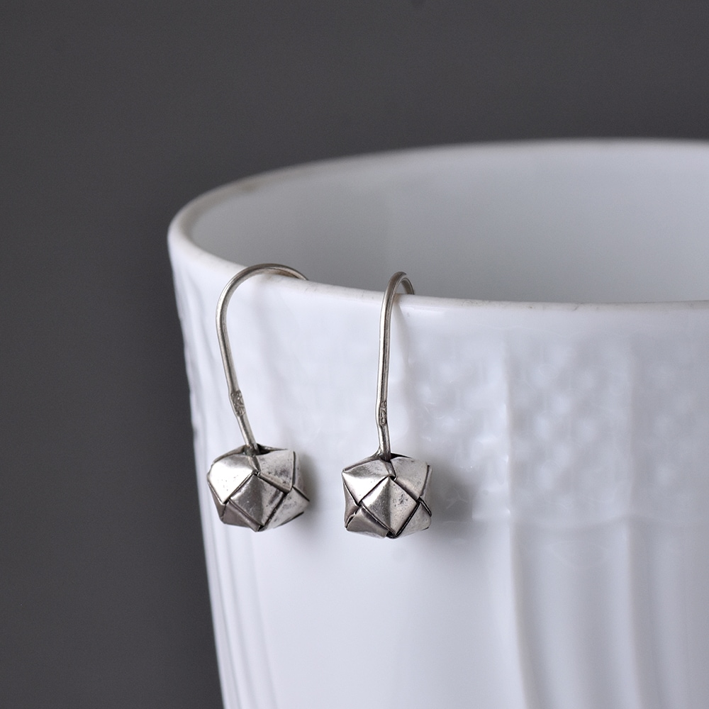 シルバー925 ハンドメイド メッシュボックス ピアス　