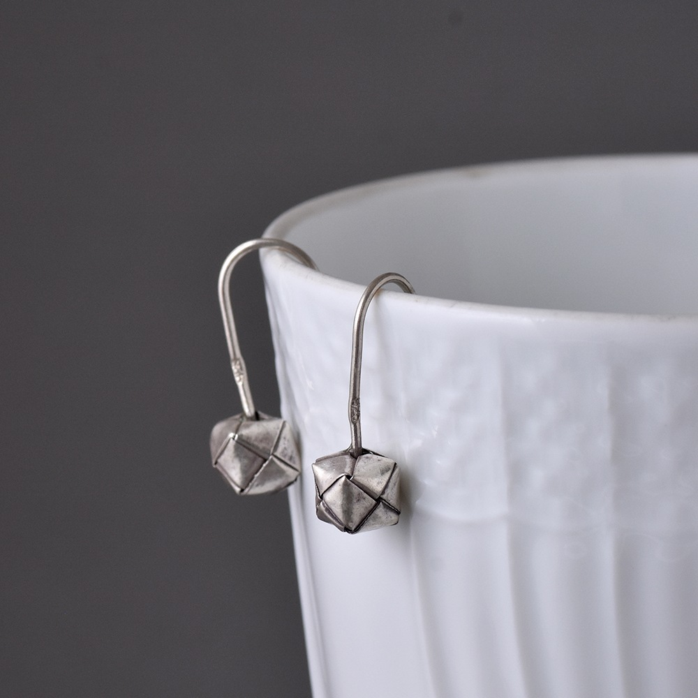 シルバー925 ハンドメイド メッシュボックス ピアス　