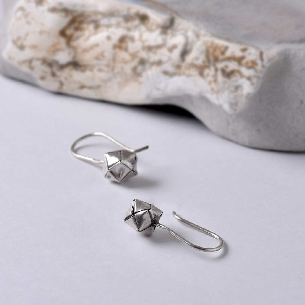 シルバー925 ハンドメイド メッシュボックス ピアス　