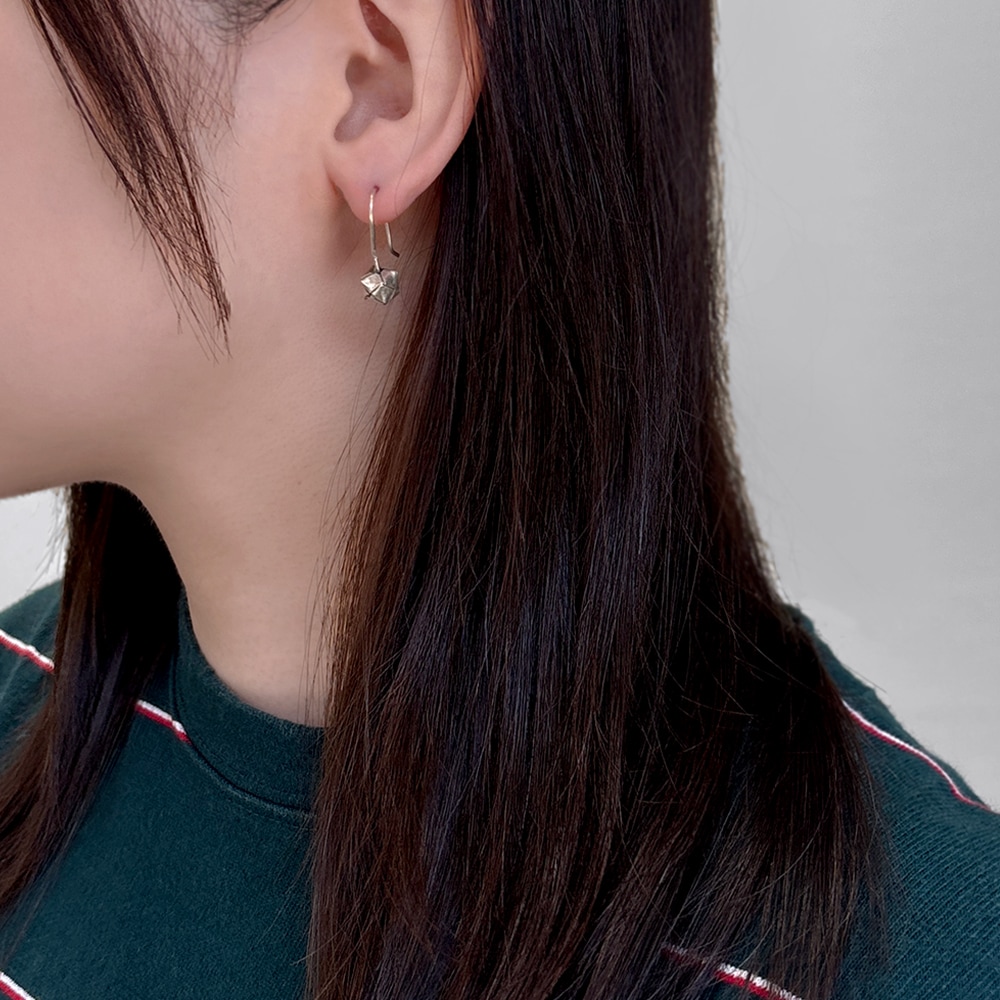 シルバー925 ハンドメイド メッシュボックス ピアス　