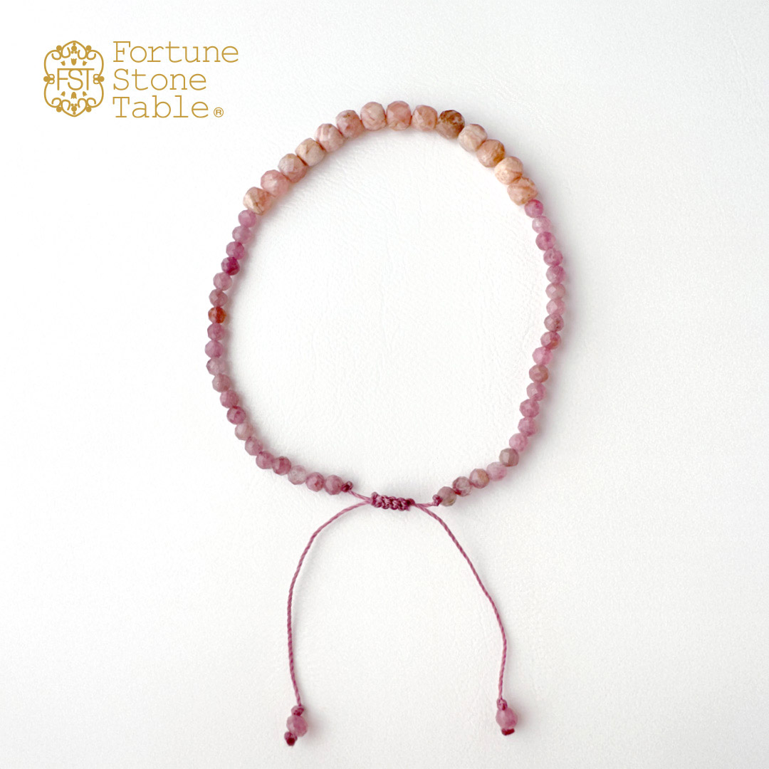 カラーで選ぶコードブレスレット（ピンク）ロードクロサイト×ピンクトルマリン【Fortune Stone Table】