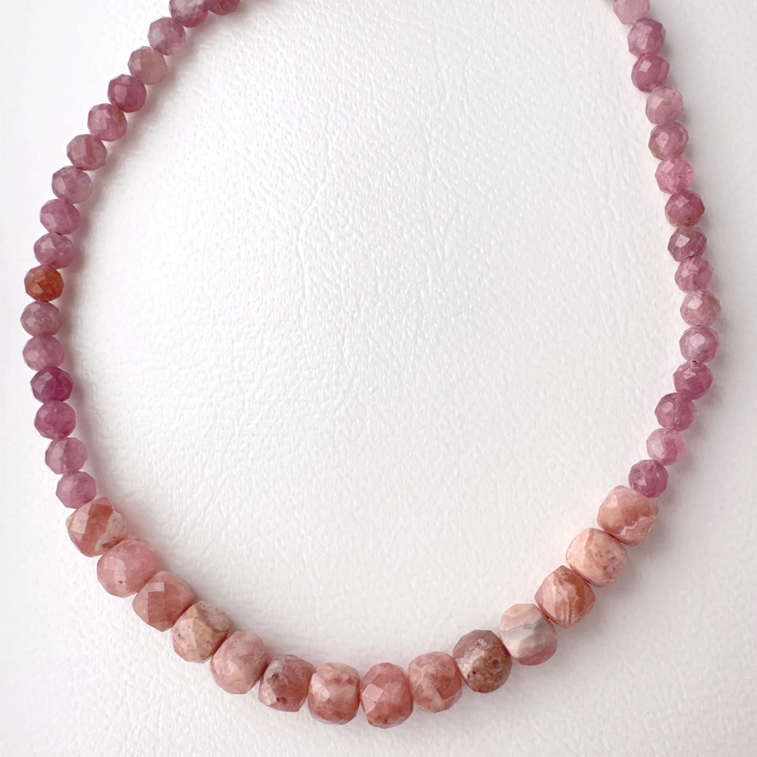 カラーで選ぶコードブレスレット（ピンク）ロードクロサイト×ピンクトルマリン【Fortune Stone Table】