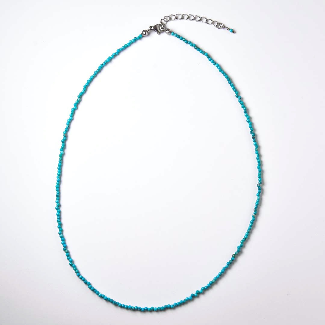 カラーで選ぶラウンドネックレス (2mm)　ターコイズ【Fortune Stone Table】