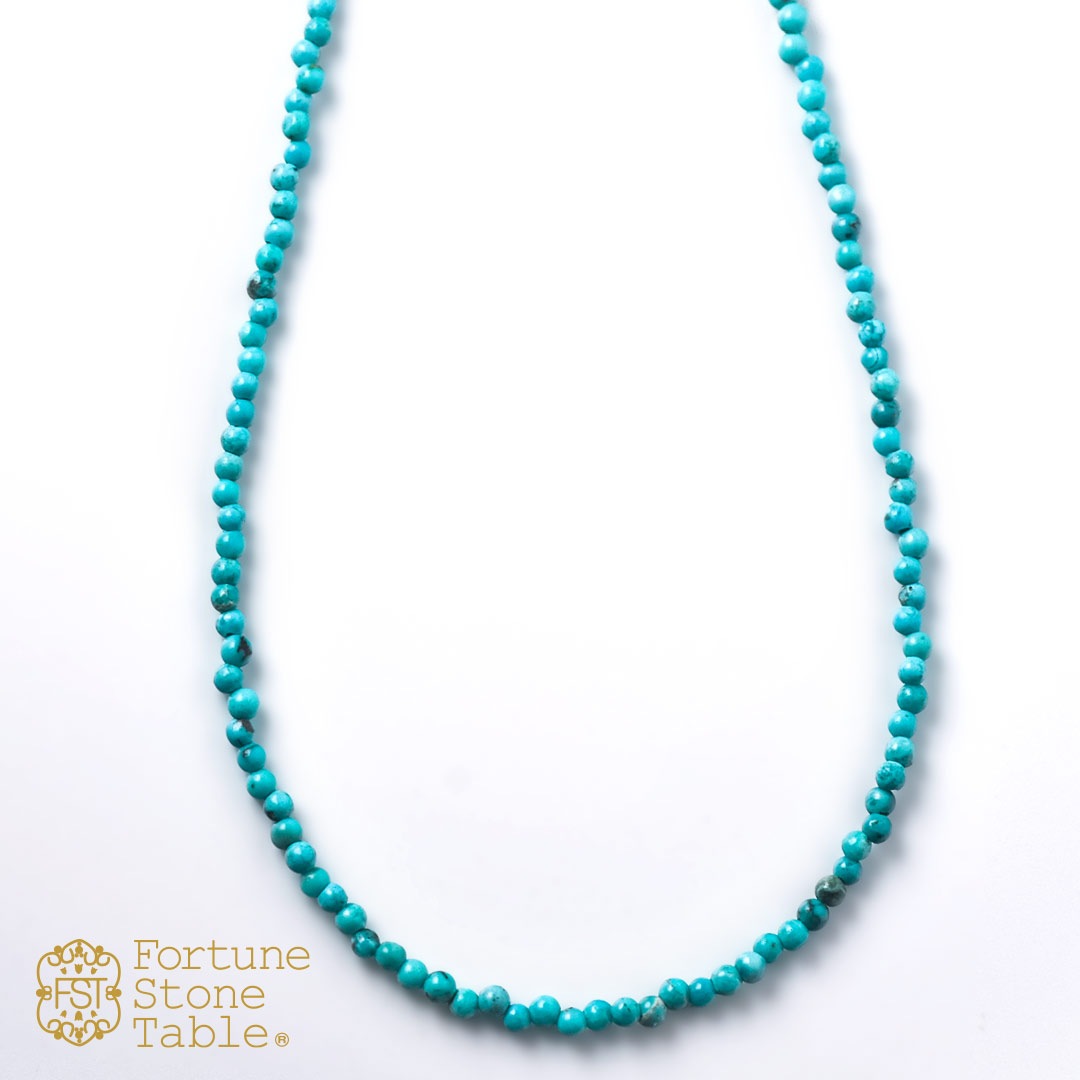 カラーで選ぶラウンドネックレス (2mm)　ターコイズ【Fortune Stone Table】