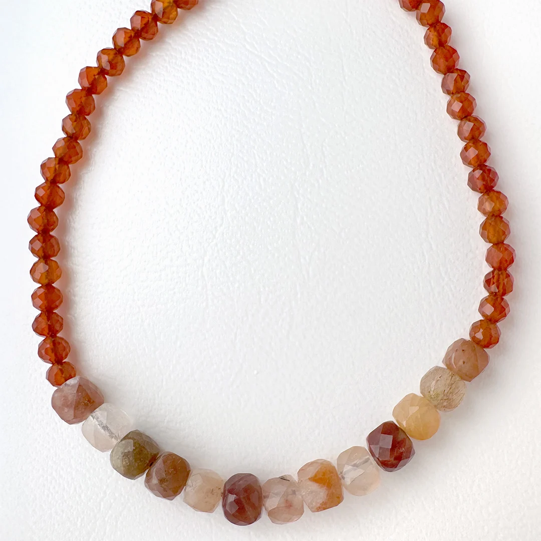 カラーで選ぶコードブレスレット(赤)レッドルチルクォーツ×レッドアゲイト【Fortune Stone Table】