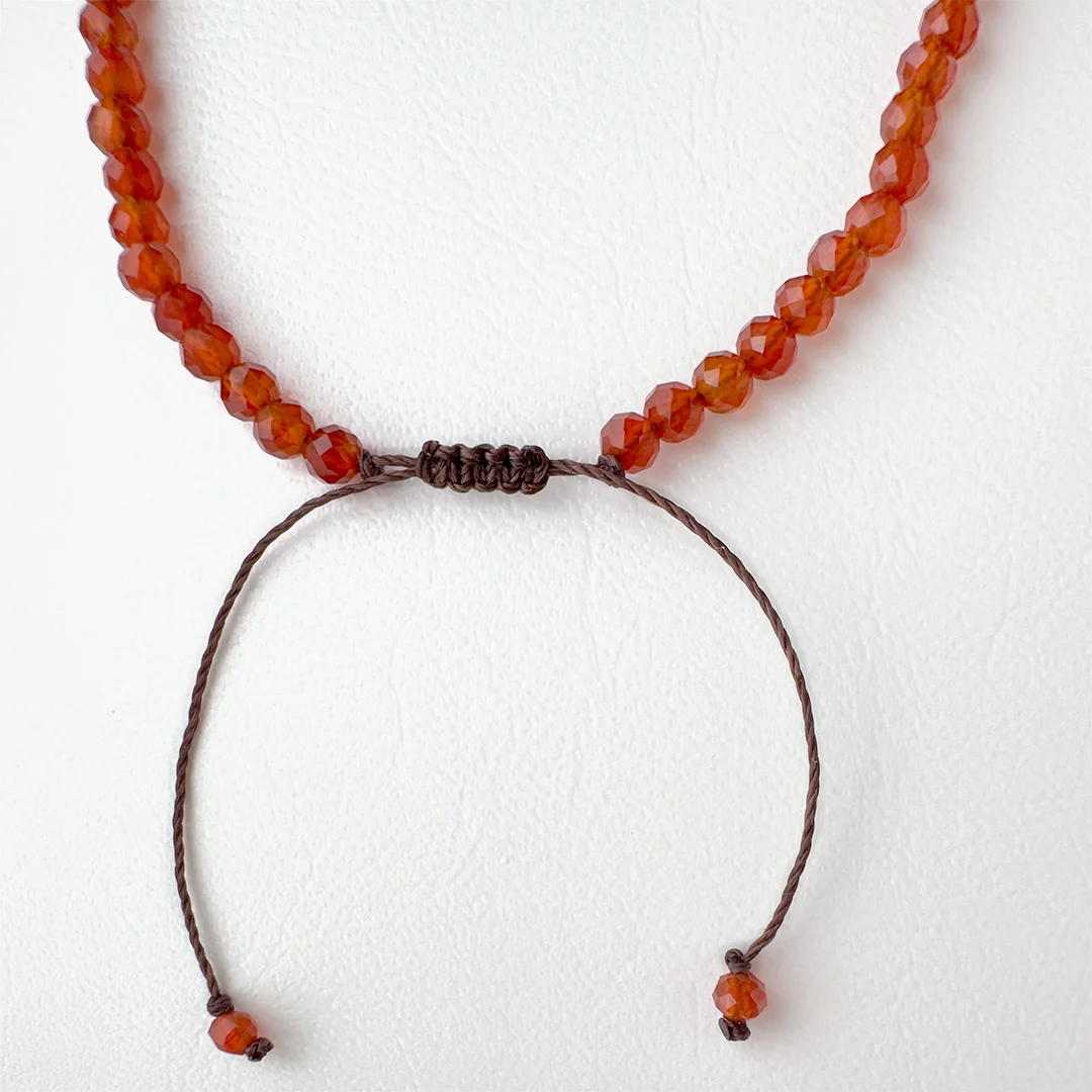 カラーで選ぶコードブレスレット(赤)レッドルチルクォーツ×レッドアゲイト【Fortune Stone Table】