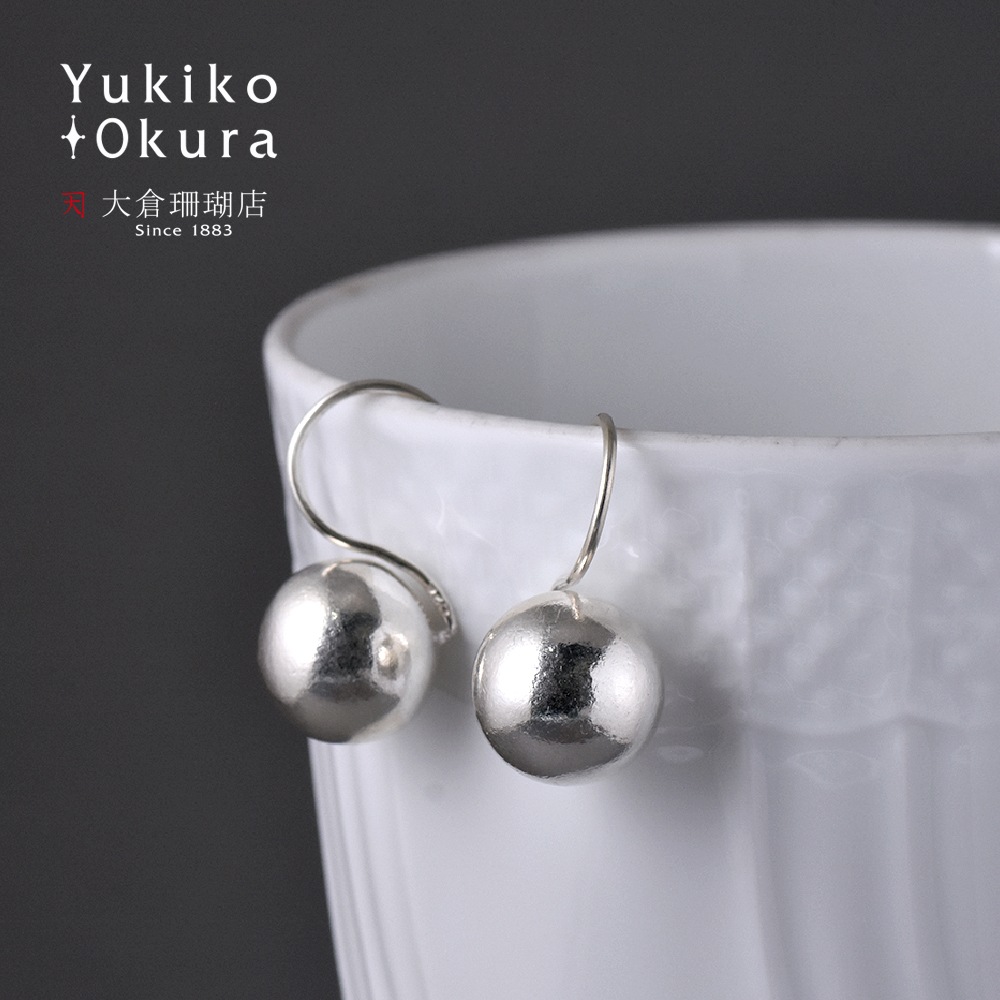 シルバー925 ハンドメイド 丸珠 ピアス