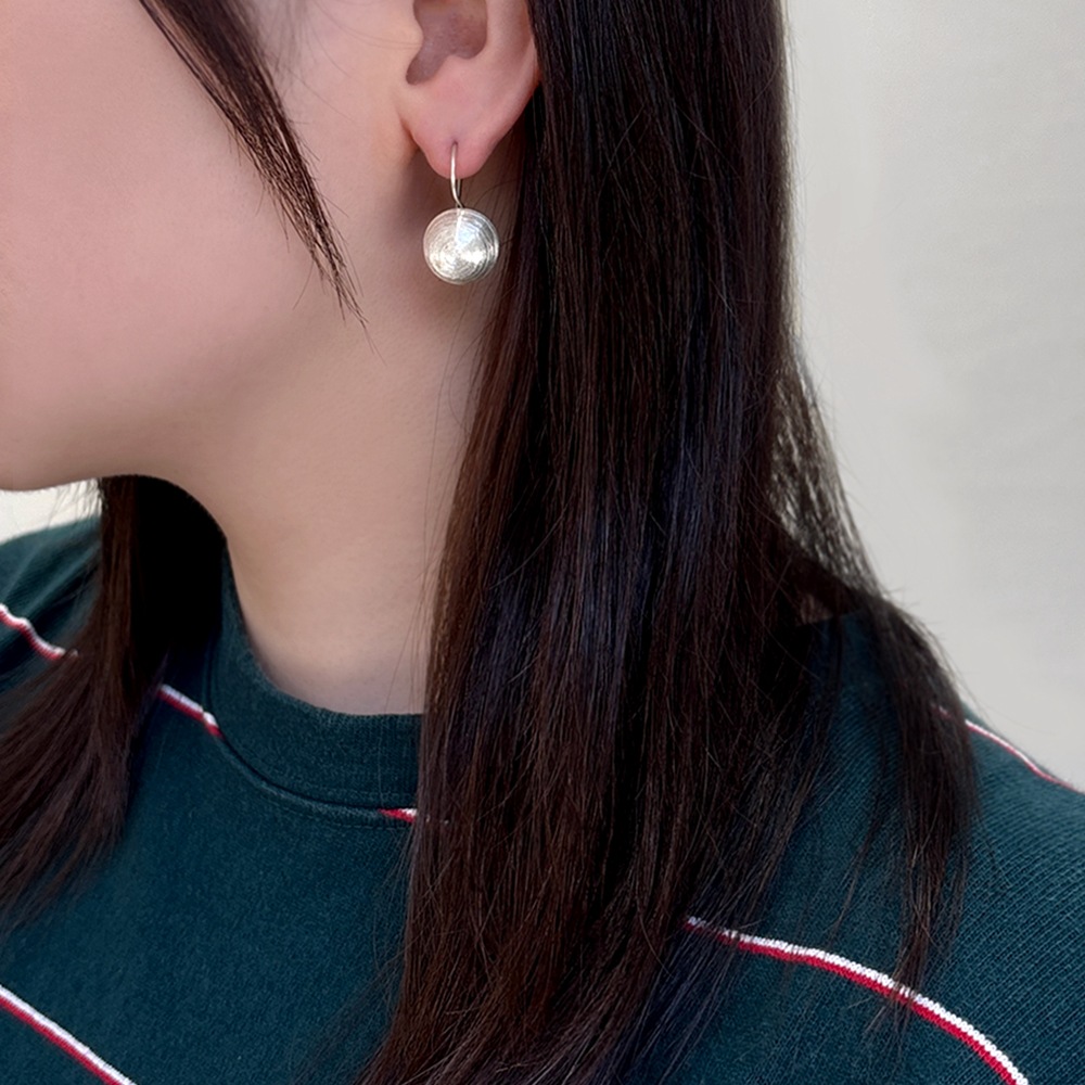 シルバー925 ハンドメイド 丸珠 ピアス