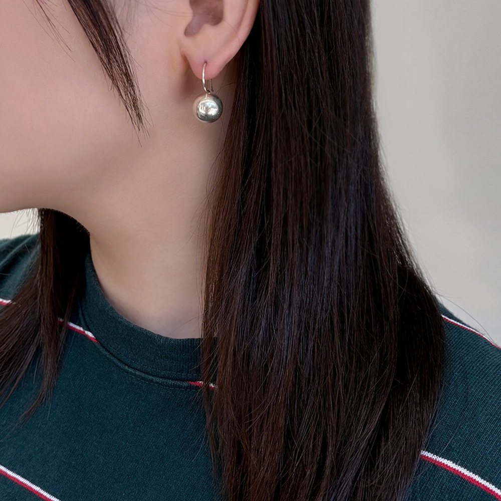 シルバー925 ハンドメイド 丸珠 ピアス