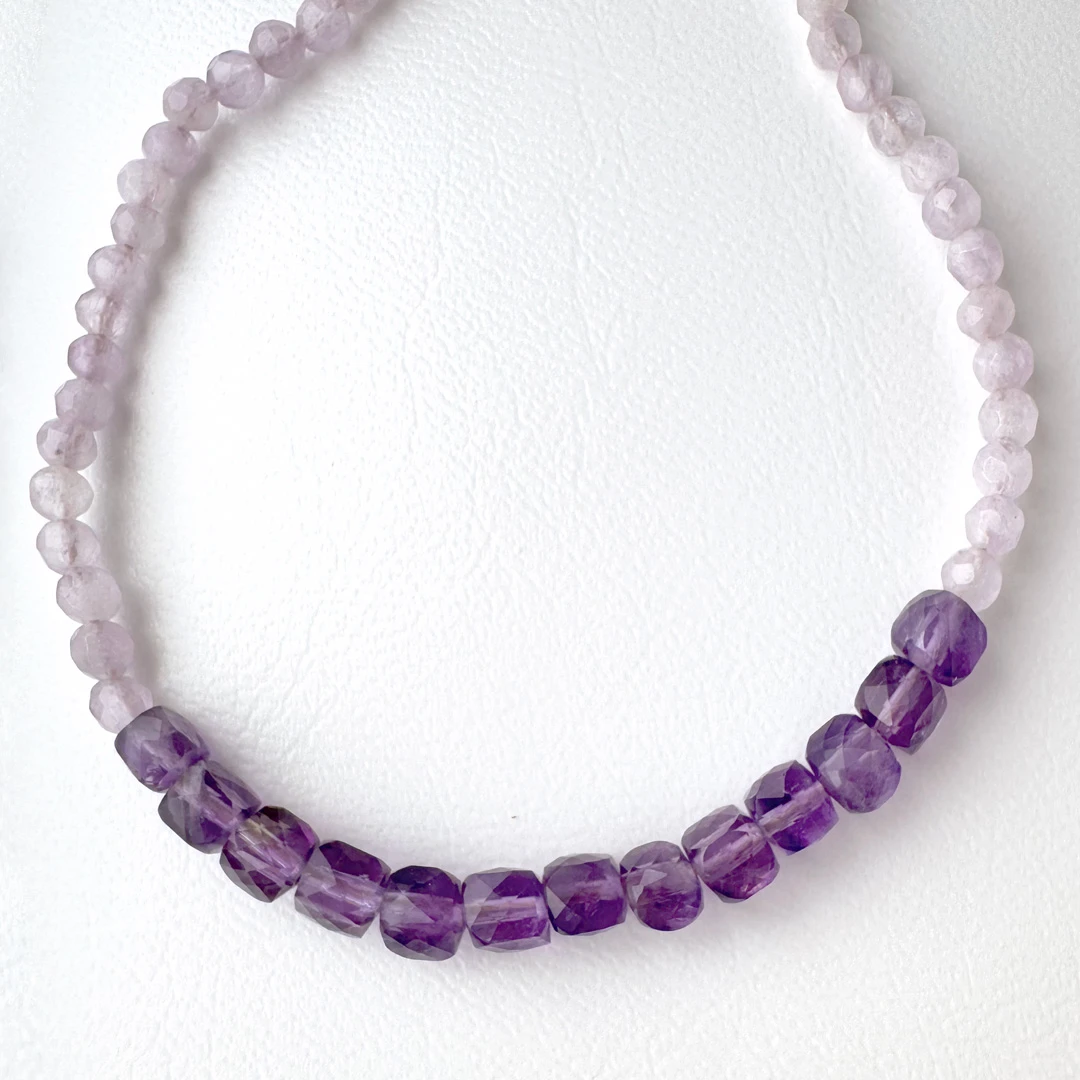 カラーで選ぶコードブレスレット（紫）アメシスト×ラベンダーアメシスト【Fortune Stone Table】