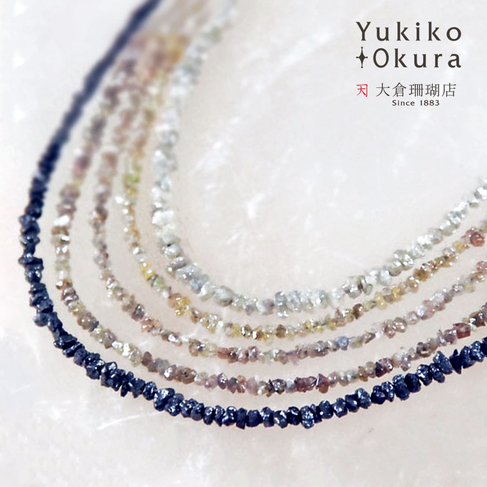 K10 ブラック・ブラウン ダイヤモンド さざれネックレス