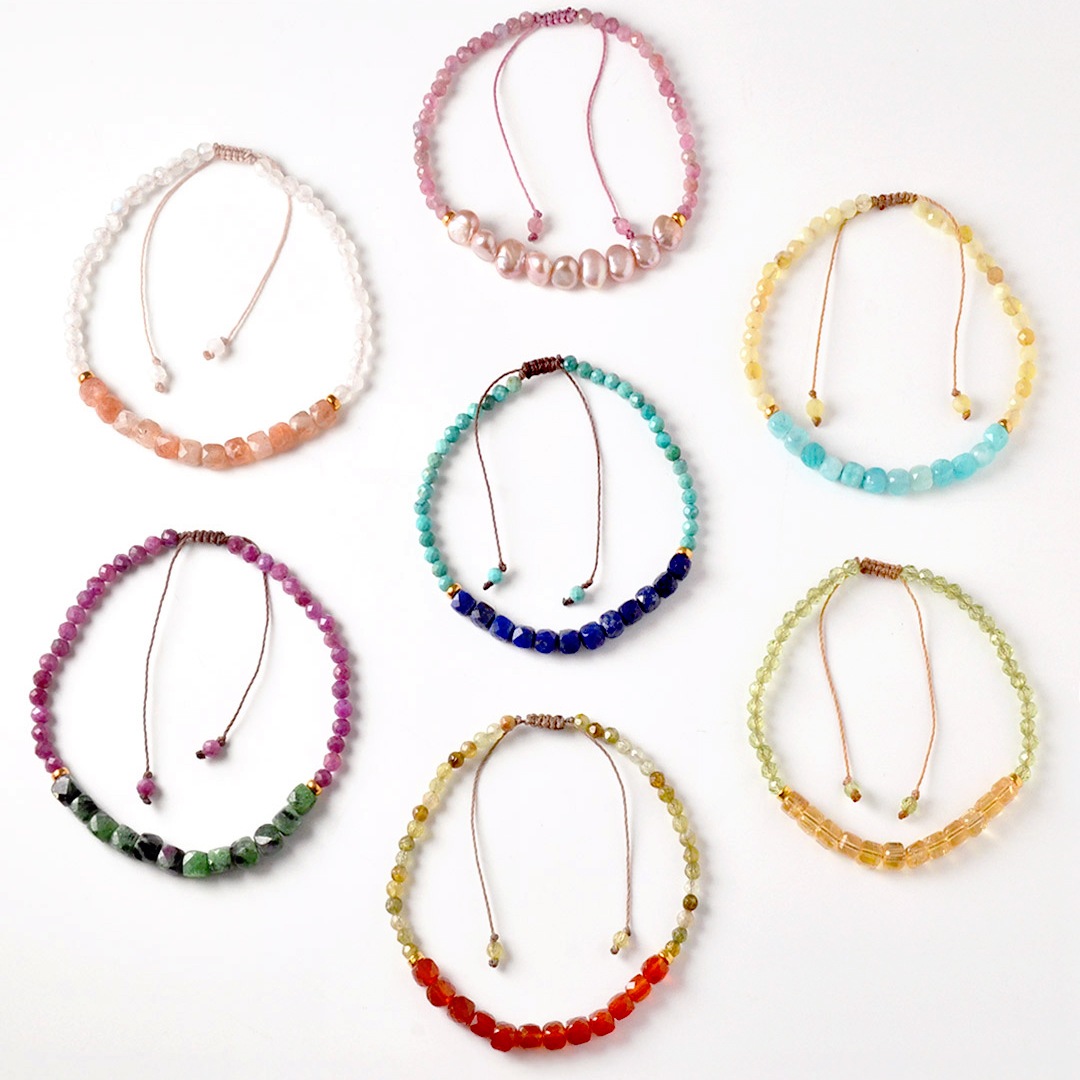 TWOtone stones ブレスレット　アクアマリン×ラベンダーアメシスト【Fortune Stone Table】