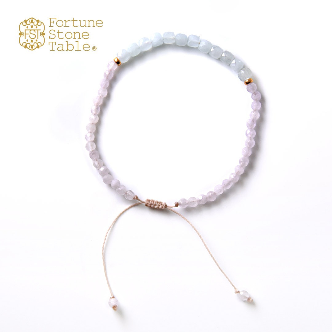 TWOtone stones ブレスレット　アクアマリン×ラベンダーアメシスト【Fortune Stone Table】