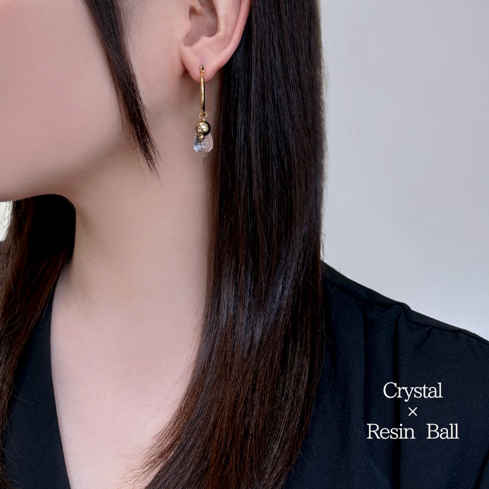 つけかえて何通りも楽しめる モノトーン5days フープイヤリング ピアス(フープ20mm)