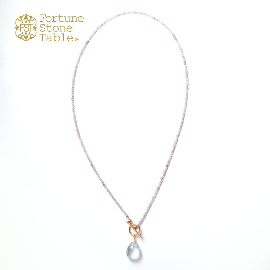 TWOtone stones ネックレス　ラベンダーアメシスト×アクアマリン【Fortune Stone Table】