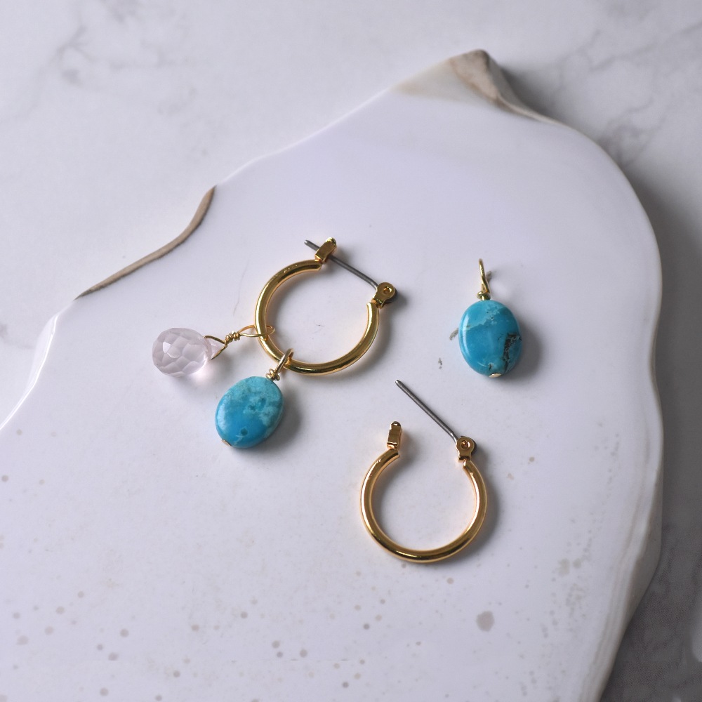 つけかえて何通りも楽しめる 5days フープイヤリング ピアス(フープ15mm)　