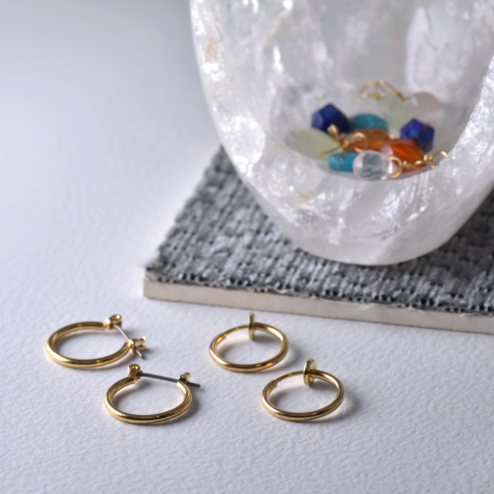 つけかえて何通りも楽しめる 5days フープイヤリング ピアス(フープ15mm)　