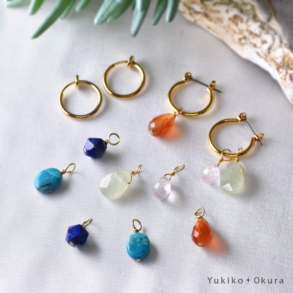 つけかえて何通りも楽しめる 5days フープイヤリング ピアス(フープ15mm)　