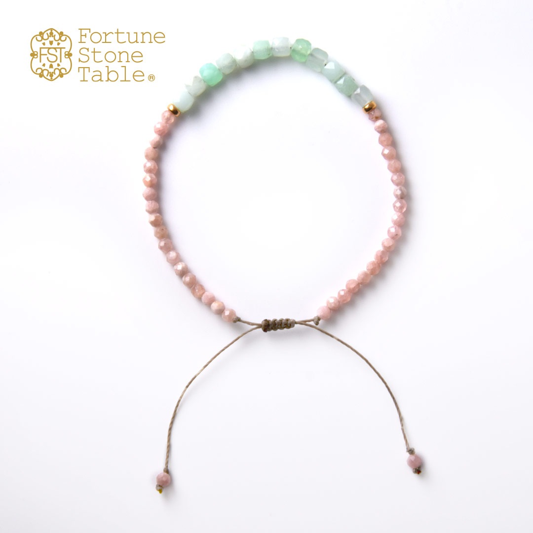 TWOtone stones ブレスレット　クリソプレイズ×ロードクロサイト【Fortune Stone Table】