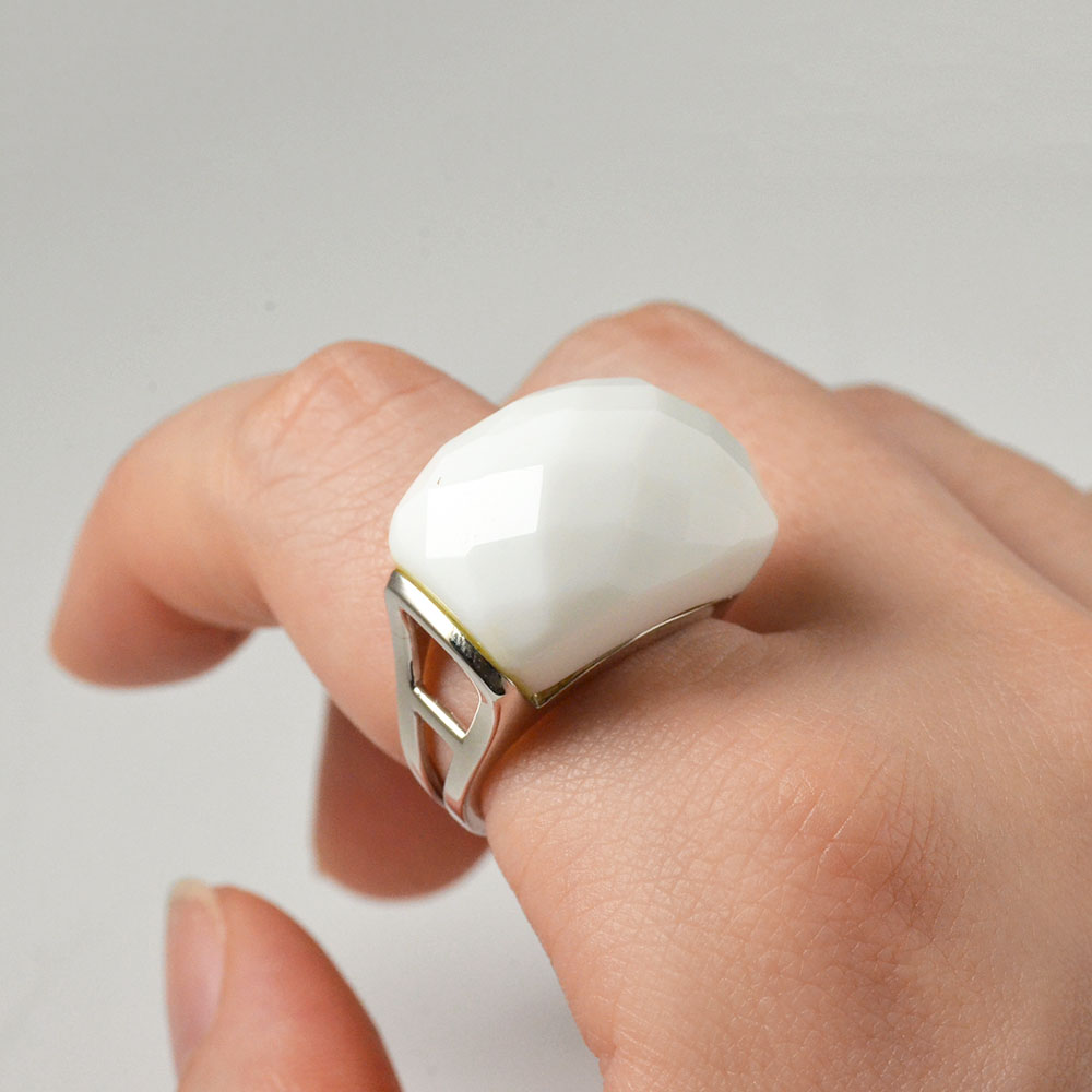 SV925 カーネリアン レッドタイガーアイ オニキス 白ガラス リング