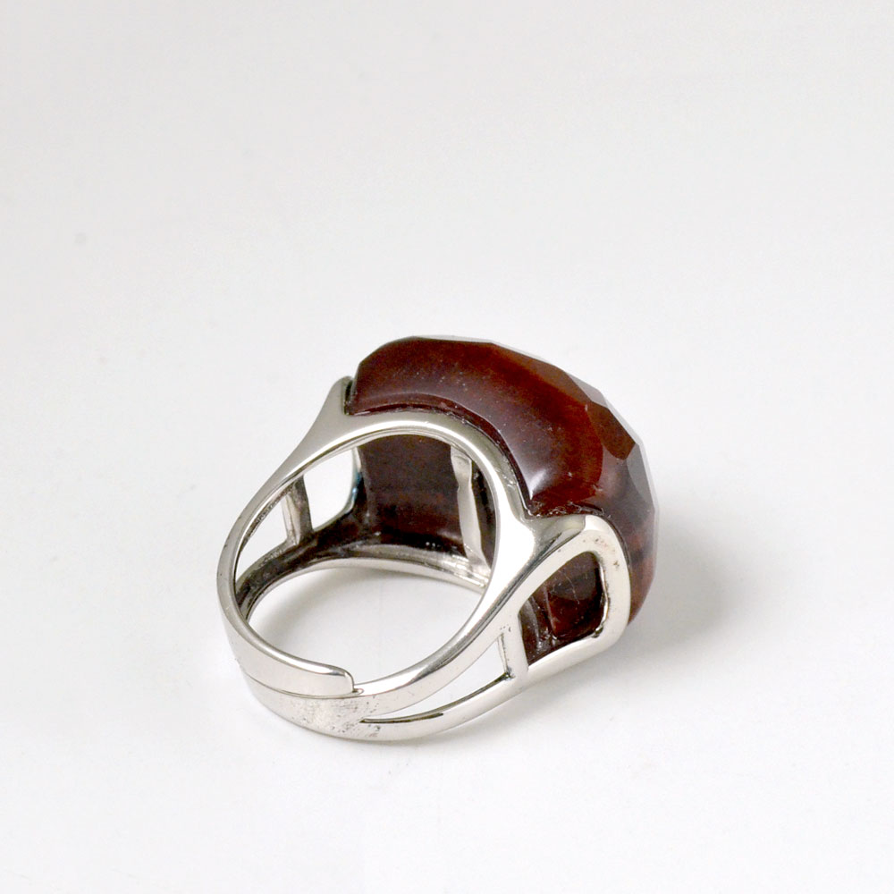 SV925 カーネリアン レッドタイガーアイ オニキス 白ガラス リング