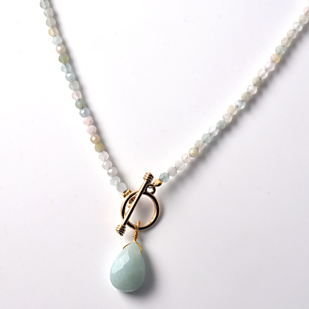 TWOtone stones ネックレス　ベリル×アマゾナイト【Fortune Stone Table】