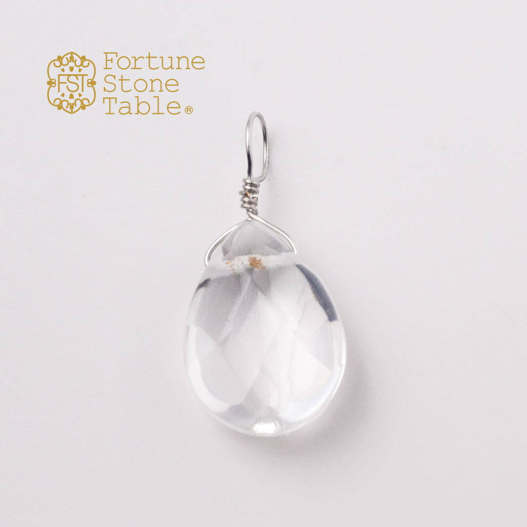 カラーで選ぶチャーム　水晶・ペアー【Fortune Stone Table】