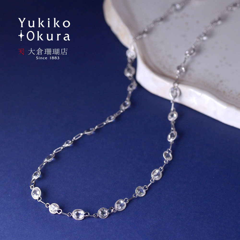 【期間限定ポイント10倍】K18WG ホワイトトパーズ ネックレス