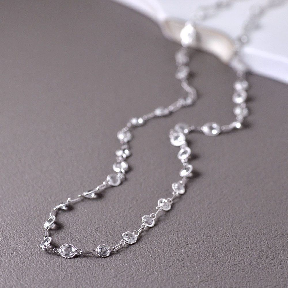 【期間限定ポイント10倍】K18WG ホワイトトパーズ ネックレス