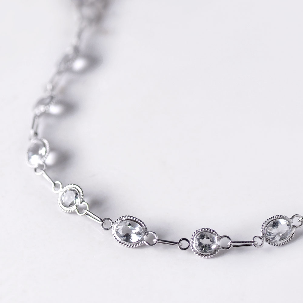 【期間限定ポイント10倍】K18WG ホワイトトパーズ ネックレス