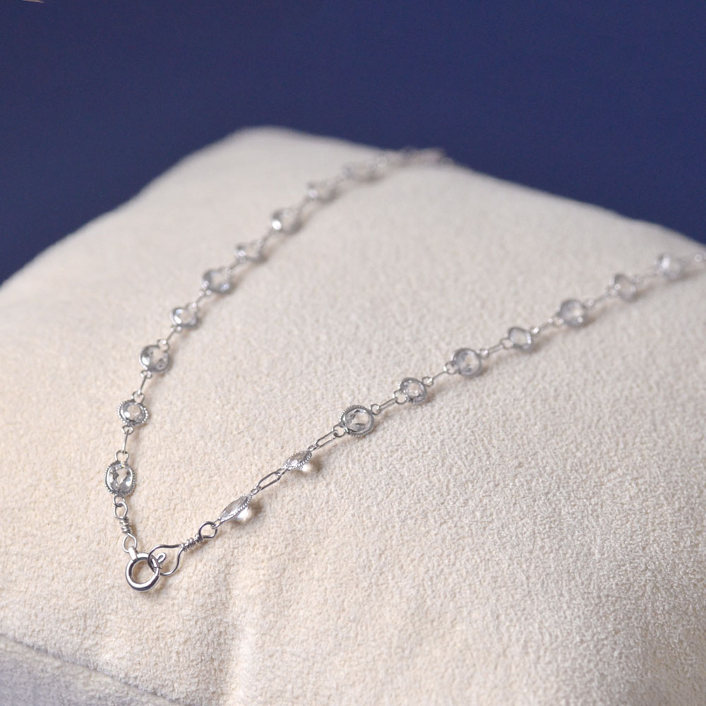 【期間限定ポイント10倍】K18WG ホワイトトパーズ ネックレス