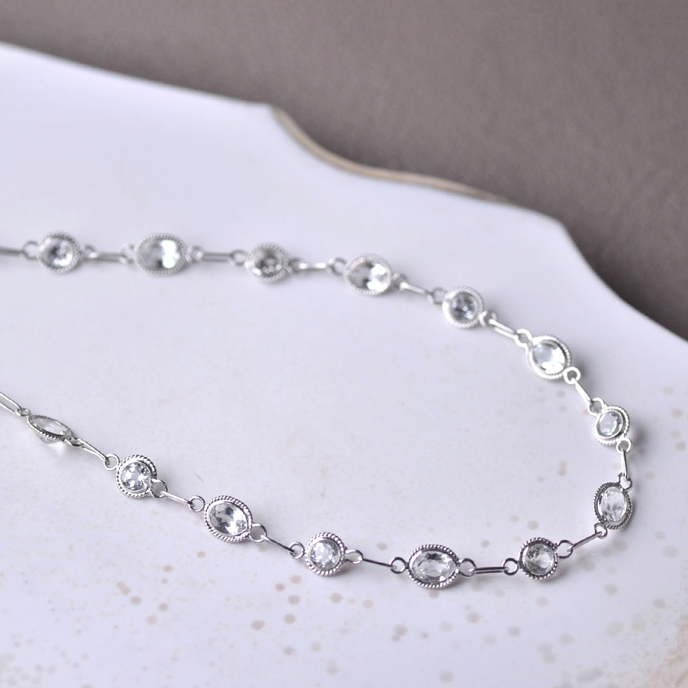 【期間限定ポイント10倍】K18WG ホワイトトパーズ ネックレス