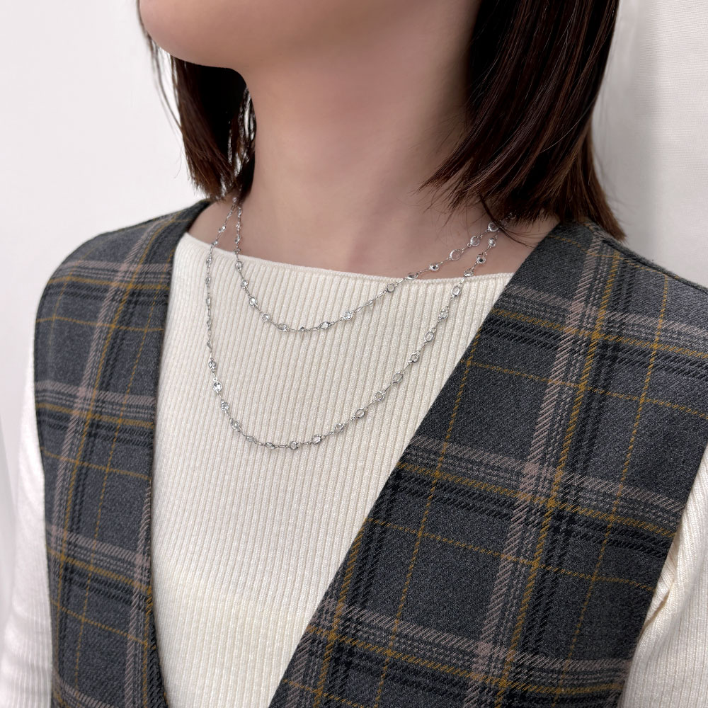 【期間限定ポイント10倍】K18WG ホワイトトパーズ ネックレス