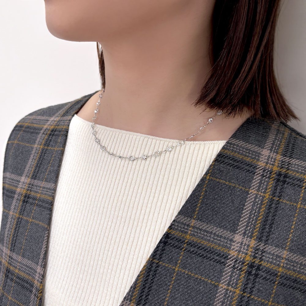 【期間限定ポイント10倍】K18WG ホワイトトパーズ ネックレス