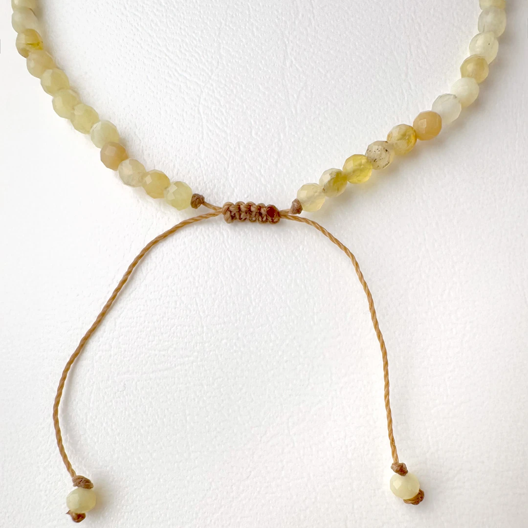 カラーで選ぶコードブレスレット(黄)ルチルクォーツ×イエローオパール【Fortune Stone Table】