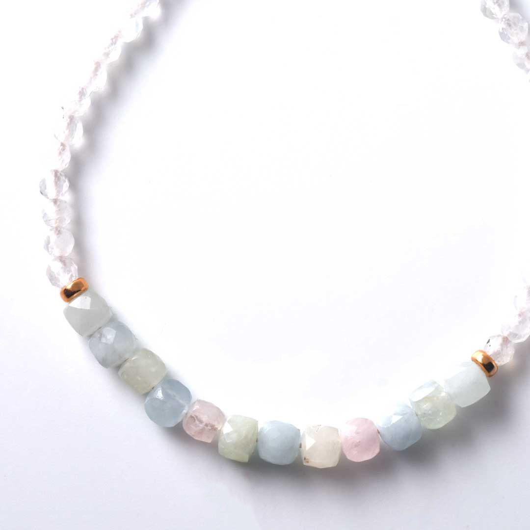 TWOtone stones ブレスレット　ベリル×レインボームーンストーン【Fortune Stone Table】
