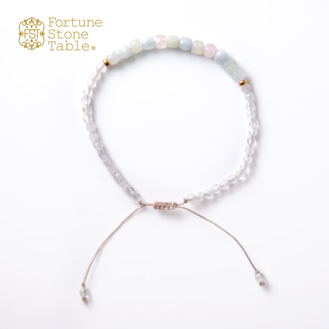 TWOtone stones ブレスレット　ベリル×レインボームーンストーン【Fortune Stone Table】